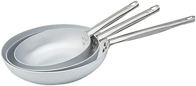 Pentole Agnelli ALMABATT01 Tris Pans in Aluminum with Steel Handle, Diameters 20, 24 and 28 cm