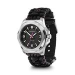 Victorinox Women’s Watch I.N.O.X. V Ø 37 mm, Swiss Made, Analogue Quartz, Water-Resistant up to 100 m, Sapphire Glass, Paracord Strap, Black