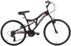 Discount Professional Holly Girls Kids Bike Full Suspension 24' Wheel Mountain Bike Purple Blue Age 8+, 24 Inch Wheel