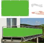 Green Privacy Screen Protector 3' x 26.2' (HDPE) UV Protection Weather-Resistant Outdoor Privacy Screens, Included Cable Ties Customized Size for Apartments, Deck, Porch, Patio, Railing, Outdoor Pool