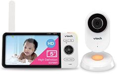 VTech VM818HD Video Monitor, 5-inch 720p HD Display, Night Light, 110-degree Wide-Angle True-Color Day Vision, HD No-Glare Night Vision, Best-in-Class 1000ft Range, 2-Way Talk