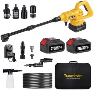 Traumheim Cordless High Pressure Washer, 17PCS/Max 68 Bar/8000mAh Battery-Powered Portable High Pressure Cleaner, 6-in-1 Nozzle, 17 Pcs for Cars, Bicycles, Gardens