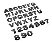 LZLRUN Big Size Custom Matte Metal Letters for Car and Mailbox House Decals Emblem Name Badge Kit (Black)