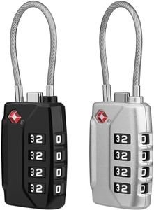 Serrure à Bagages TSA, [Lot de 2] Diyife Cadenas à Code 4 Chiffres, Cadenas Valise à Combinaison Cadenas à Bagages, pour Valises, Sacs de Sport, Sacs à Dos - Noir & Argent