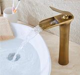 Aquieen Luxury Series Vink Extended Body Hot & Cold Basin Mixer Tap (Antique Brass)