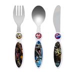 Jurassic World Children's Kids 3pcs Cutlery Set - Knife/Fork/Spoon