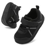 JOINFREE Boys Sneakers Non-Slip School Gym Shoes Toddlers Tennis Shoes Boys Sneakers Kids Walking Shoes All Black 9.5 Toddler