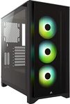 CORSAIR iCUE 4000X RGB Tempered Glass Mid-Tower ATX PC Case - 3X SP120 RGB Elite Fans - iCUE Lighting Node CORE Controller - High Airflow - Black