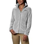 Columbia Women's Benton Springs Full Zip Fleece Jacket, Cirrus Grey Heather, 1X