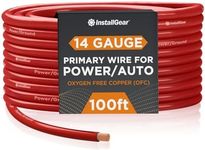 InstallGear 14 Gauge OFC Primary Remote Wire, 100-feet - Red - Speaker Cable for Car Speakers Stereos, Home Theater Speakers, Surround Sound, Radio, Automotive Wire, Outdoor - Speaker Wire 14 Gauge