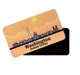 dhcrafts Rectangular Rubber Fridge Magnet/Magnetic Card Orange United States Washington Design Pack of 1 (8.6cm x 5.4cm)