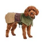 Spark Paws Dog Raincoat, Waterproof Coat Rain Jacket for Small Medium Large Dogs, Reflective Breathable Full-Body Coverage - Green Brown Tan, S