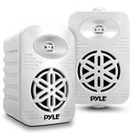 PyleUsa Indoor Outdoor Speakers Pair - 300 Watt Dual Waterproof 4” 2-Way Full Range Speaker System w/ 1/2” High Compliance Polymer Tweeter - in-Home, Boat, Deck, Patio, Poolside (White) - PDWR45WT