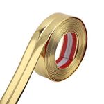 Trimold Multifunctional Wall Molding Trim & Corner Guards & Caulk Strip, Apply in Table Edge Door Frame Baseboard for Protection and Decoration, Shiny Gold, 5m x 4cm