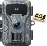 VOOPEAK 4K 48MP Wildlife Camera, Trail Cameras 0.1s Trigger Time Latest Sensor Motion Hunting Game Cameras Time-Lapse with 120°Wide-Angle 2.0” LCD for Wildlife Outdoor Monitoring