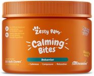 Zesty Paws Calming Chews for Dogs - Dog Calming Chews for Composure & Relaxation - Dog Calming Treats for Everyday Stress & Separation Peanut Butter 50 Count