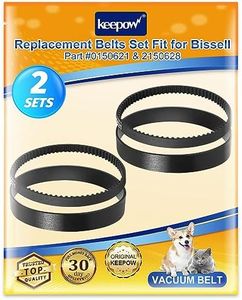 KEEPOW 6960w Belt for Bissell Proheat Steamer, Replacement Belt for Bissell Pet Carpet Cleaner, Fit Model 1846, 1799, 25A3, 7901, 1622, 8910, 7920, 1623, Replace Part 0150621 & 2150628 (2 Sets)