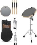 Drum Practice Pad Kit With Snare Drum Stand And Drumsticks 12 Inch Mute Double Sided Silent Drum Practice Training Pad Set with Drumsticks, Carrying Bag, Adjustable Stand