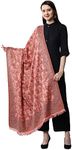 Weavers Villa Women's Pashmina Wool Blend Indian Handicraft Woven Shawls, Scarf, Wraps [Large Size: 40" X 80"], Peach