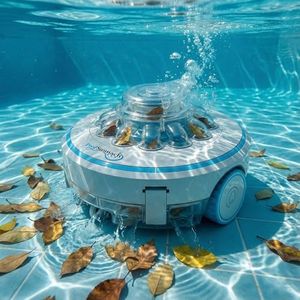 Pool Stomach 60 Automatic Pool Cleaner for Above Ground Pools | Cordless & Self-Parking Design | Powerful Suction, 60-Min Runtime | Dual Fine Filters for Debris & Leaves