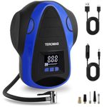 TEROMAS Tire Inflator Portable Air Compressor, Cordless Air Pump for Car Tires and Other Inflatables, Rechargeable Digital Electric Tire Pump with Pressure Gauge