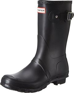 HUNTER Womens Original Short Black Matte Rain Boot - 9 B(M) US