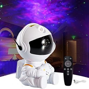 Astronaut Galaxy Star Projector Starry Night Light - Starry Nebula Ceiling Projection Lamp with 8 Modes, Remote and 360° Adjustable, Kids Adults for Bedroom Decor Aesthetic (Sitting Posture)