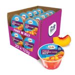 Dole Peach in Strawberry Jelly Fruit Pots 20 x 123g, Healthy Snack Made with Fresh Fruit, No Added Sugar Fruit Bowls, Perfect for Breakfast & Dessert or Adding to Recipes