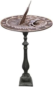 Prime Retreat Aluminum Frog Sundial & Cast Aluminum Spindle Pedestal Kit