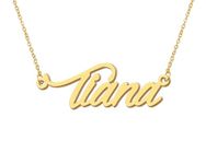 Tiana Pendant Name Necklace 18k Gold Plated Stainless Steel Script Nameplate Necklace Jewelry for Best Friends