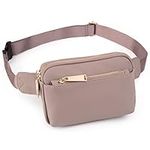 UTO Fanny-Pack-for-Women-Belt-Bag Leather Vegan Waist Pack Lightweight Travel Chest Crossbody Shoulder Purse CA