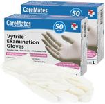 CareMates Vytrile Medical Exam Gloves, Latex Free Rubber, Powder Free, Extra Strong, 4 Mil Thick, Certified for Home Infusion, First Aid, Food Safe, Cleaning Gloves, Large, 200-Pack