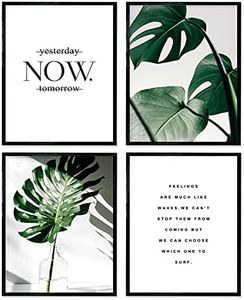 A ART·ZONE Stampa botanica Poster Decorazione della parete, Motivazione Poster Poster, 11x14 Pollici Poster su tela Unframed Set di 4, Poster vegetali Estetici per camera da letto