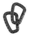 2 x Black ABS Tactical Military Army Carabiner Clip Keyring by Hunting and Military Store