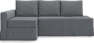 TLYESD Easy Fit Friheten Couch Cover Replacement for IKEA Friheten Sleeper Sofa Cover, Friheten Sofa Cover, Friheten Cover Only(Light Khaki) (Dark Grey, Left Chaise)