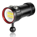 Diving Flashlight,LetonPower L24 12000Lumens Underwater 100m Video Light, Scuba Dive Light, with Type-C Charging for Professional Outdoor Under Water Sports