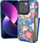 Smartish® iPhone 14 Pro Wallet Case - Wallet Slayer Vol. 1 [Slim + Protective] Credit Card Holder - Drop Tested Hidden Card Slot Cover Compatible with Apple iPhone 14 Pro - Flirty Flowers