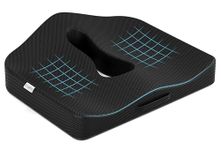 FOVERA Orthopedic Coccyx Plus Cushion | 2 Years Warranty | Seat Cushion for Chair, Memory Foam Sitting Pillow for Tailbone, Sciatica & Back Pain Relief (Mesh Black)