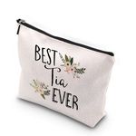 WCGXKO Best Tia Ever Tia Gift Auntie Gift Zipper Makeup Bags Travel Waterproof Toiletry Bag Accessories (Best Tia CA)