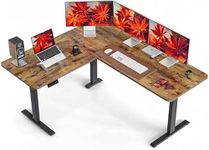 TEKAVO Electric Standing Desk � L Shaped Height Adjustable Workstation | Single Motor Sit Stand Desk for Home & Office | Ergonomic Study Table with Spacious Desktop I DIY Assembly (Black & Brown)