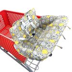 Portable 2-in-1 Shopping Cart & High Chair Covers for Babies, Kids, Infants, Toddlers | Universal Size with Free Carry Bag (Gray Medallion)