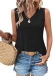 WNEEDU Womens Summer Tops V Neck Ey