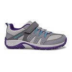 Merrell Kids Girls Outback Low 2 Hiking Shoe, Grey/Purple/Turq, 4 M US