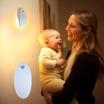 DAYBETTER Night Light for Kids - Baby Night Light Warm White 3000K with USB Rechargeable Battery Operated Cordless Motion Sensor Lamp Indoor LED for Bedroom Hallway Stair(2 Pack)