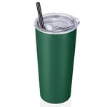 VEGOND 20oz Tumbler Stainless Steel Tumbler with Lid and Straw Vacuum Insulated Double Wall Travel Coffee Mug(dark green package 1)