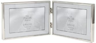 Lawrence Frames Hinged Double Simply Metal Picture Frame, 6 by 4-Inch, Silver