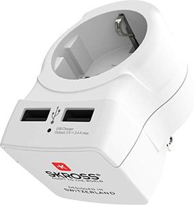 SKROSS | 1.500281 | Europe to USA USB | Travel Adapter, 2 USB 5V/2.4A - Voltage and Power 100V - 1500W/250V - 3750W - Electric Shock Protection