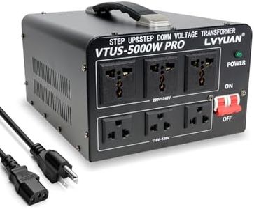 LVYUAN 5000 Watt Voltage Converter Transformer Heavy Duty Step Up Step Down AC 110V/120V/220V/240V Converter with Hard-Wiring