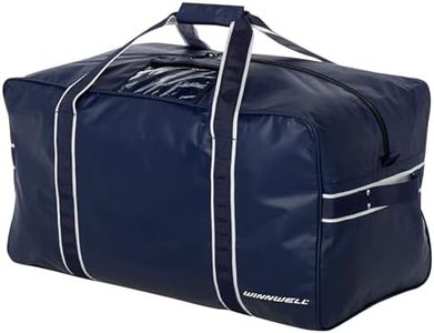 Winnwell Classic Team Hockey Bag - Sports Equipment Bags for Ice Hockey, Football, Ringette Gear - Stores Shoulder Elbow Shin Pads, Gloves, Skates, Neck Guard, Helmut, Tape (Navy, Junior)