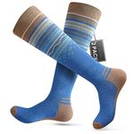 OutdoorMaster Adult Ski Socks Merino Wool, Over The Calf Non-Slip Cuff Snowboard socks for Men & Women